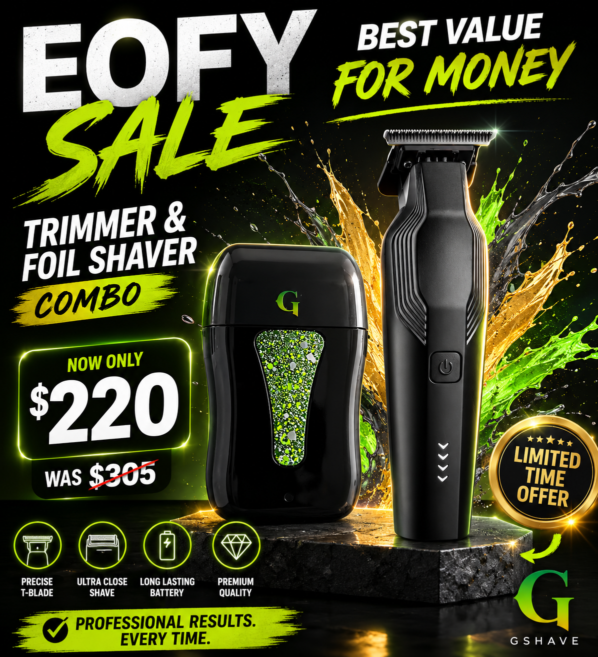 Trimmer and foil shaver combo